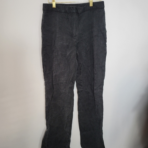 8 Antonio Melani Embossed Damask Baroque Black Pants - Picture 1 of 7
